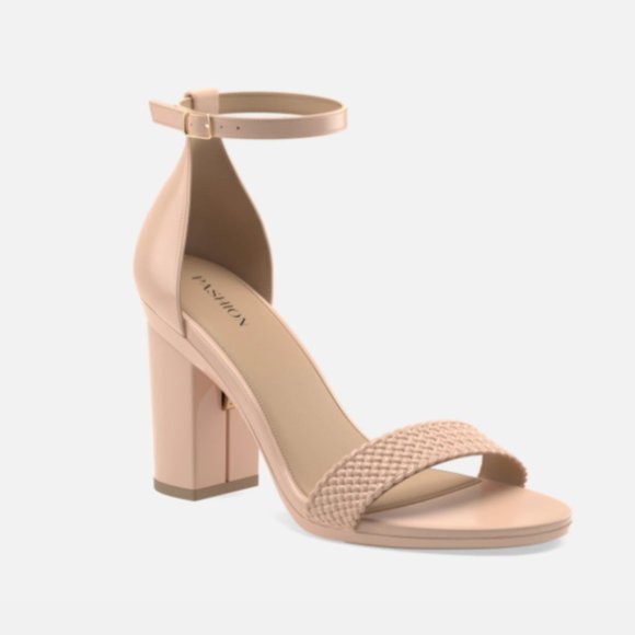 Pashion Footwear Shoes - Pashion Sand Braid Block Heels
